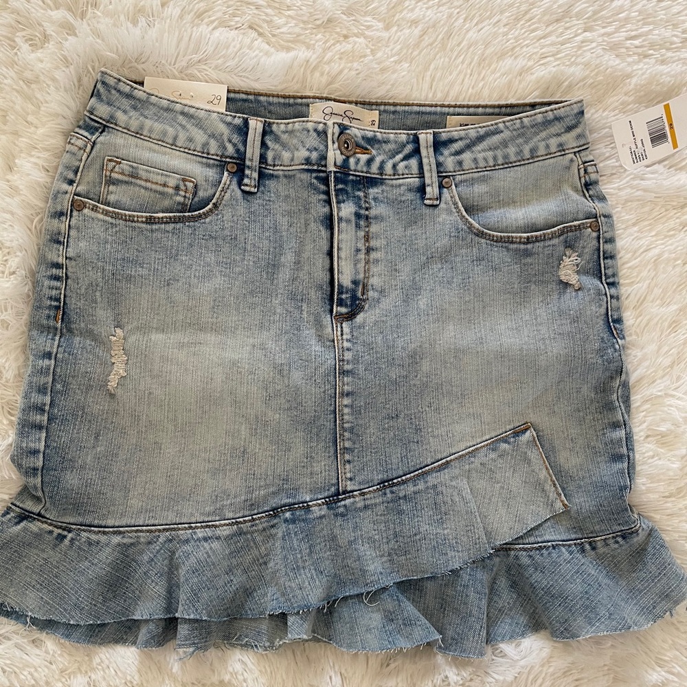 Jessica Simpson Jean Mini Skirt Ruffled